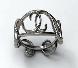 s anillo plata remolinos joyería joya platino oro precioso moda lujo brillante accesorio imprimible anillos 3d print model - Mito3D