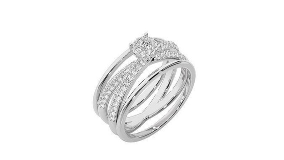 anel 012 diamante platina ouro argolas joalheria esterlina gema solitário Casamento noivado imprimível jóia jóias precioso luxo prata 3d print model - Mito3D