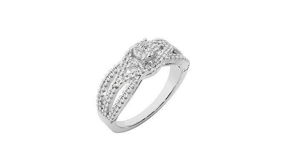 bague 038 anneaux diamant or bijoux sterling gemme platine solitaire mariage engagement imprimable bijou précieux luxe argent 3d print model - Mito3D