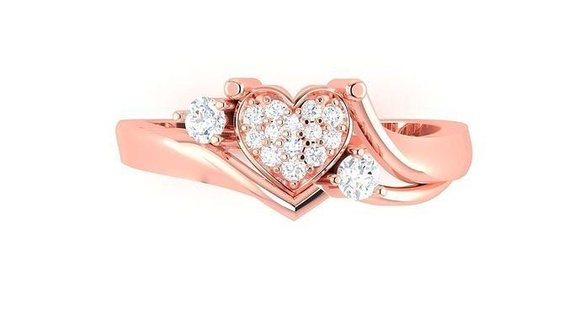 Ring 109 Ringe Hochzeit Engagement Schmuck Diamant druckbar Gold Herz Platin brillant wertvoll Juwel Luxus Sterling 3d print model - Mito3D