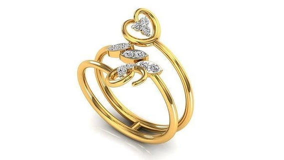 ring - 125 ring rings wedding engagement jewellery diamond ring printable gold jewelry jewelry rings heart sterling gem platinum diamond jewel precious luxury silver  3d print model - Mito3D