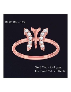 anillo 135 joyería joya libra esterlina Boda compromiso imprimible solitario oro diamante anillos lujo precioso platino mariposa 3d print model - Mito3D