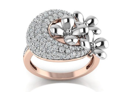 Ring 136 Diamant Platin Engagement Hochzeit druckbar Schmuck Gold Cocktail brillant wertvoll Juwel Luxus Sterling Ringe 3d print model - Mito3D