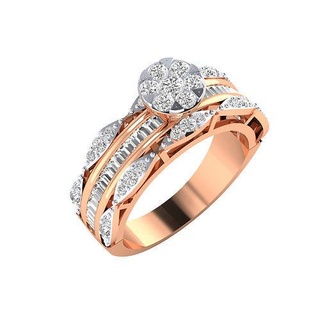 squillare 1518 Fidanzamento nozze diamante stampabile platino gioielleria gruppo musicale oro brillante prezioso gemma lusso sterlina anelli solitario 3d print model - Mito3D