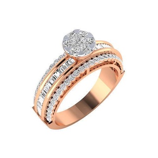 squillare 1521 Fidanzamento nozze diamante stampabile platino gioielleria gruppo musicale oro brillante prezioso gemma lusso sterlina anelli solitario 3d print model - Mito3D