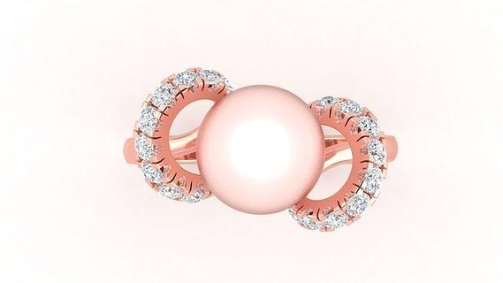 bague 233 anneaux cocktail bijoux imprimable diamant gemme luxe perle platine engagement mariage or brillant précieux sterling 3d print model - Mito3D