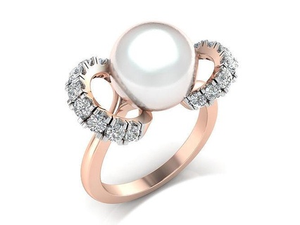 squillare 233 diamante platino Fidanzamento nozze stampabile gioielleria oro cocktail brillante prezioso gemma lusso sterlina anelli perla 3d print model - Mito3D