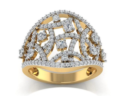 Ring 266 Diamant Platin Engagement Hochzeit druckbar Schmuck Gold Cocktail brillant wertvoll Juwel Luxus Sterling Ringe 3d print model - Mito3D