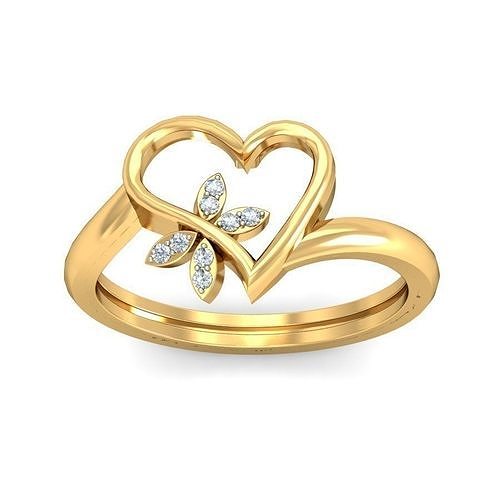 anillo 3001 anillos imprimible corazón oro diamante joyería joya libra esterlina platino Boda compromiso precioso lujo plata 3D print model - Mito3D