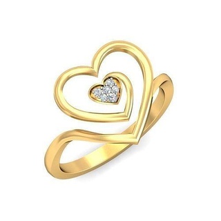 Ring 3004 Ringe druckbar Herz Gold Diamant Schmuck Sterling Juwel Platin Hochzeit Engagement wertvoll Luxus Silber 3d print model - Mito3D