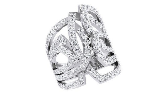 squillare 35 stampabile diamante platino Fidanzamento nozze gioielleria oro cocktail brillante prezioso gemma lusso sterlina anelli 3d print model - Mito3D
