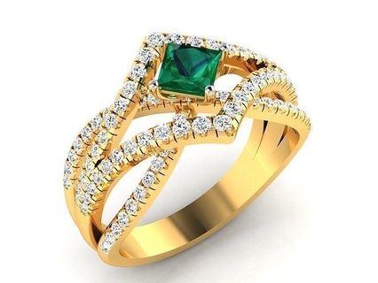 bague 3883 anneaux diamant or bijoux sterling gemme platine solitaire mariage engagement imprimable bijou précieux luxe argent 3d print model - Mito3D