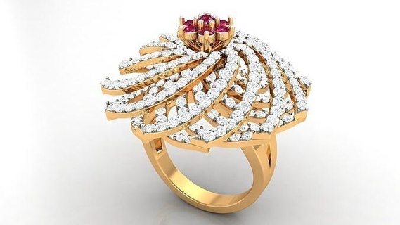 Ring 4054 Ringe Cocktail Schmuck druckbar Diamant Juwel Luxus Platin Engagement Hochzeit Gold brillant wertvoll Sterling 3d print model - Mito3D