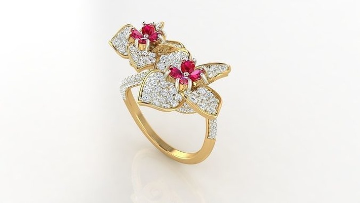 anillo 4064 anillos cóctel joyería imprimible diamante joya lujo platino compromiso boda oro brillante precioso libra esterlina 3d print model - Mito3D