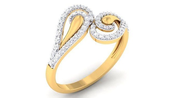 ring - 5263 gold rings diamond jewelry sterling gem platinum wedding engagement printable jewel jewellery precious luxury silver 3d print model - Mito3D
