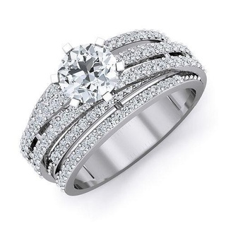 ring - 725 platinum diamond engagement wedding printable jewellery gold jewelry cocktail brilliant precious gem luxury sterling rings 3d print model - Mito3D