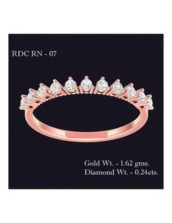 bague 7 Rose or diamant bijoux sterling mariage engagement bijou imprimable solitaire gemme anneaux luxe précieux platine 3d print model - Mito3D