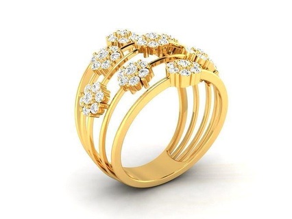 ring - 8117 gold rings diamond jewelry sterling gem platinum wedding engagement printable jewel jewellery precious luxury silver 3d print model - Mito3D