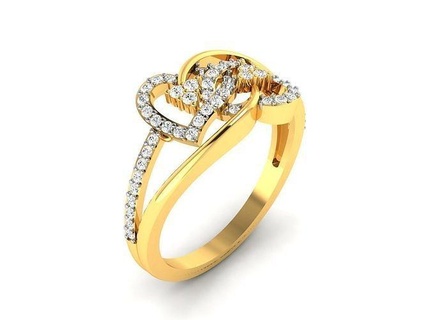 Ring 8150 Gold Ringe Diamant Schmuck Sterling Juwel Platin Herz Hochzeit Engagement druckbar wertvoll Luxus Silber 3d print model - Mito3D