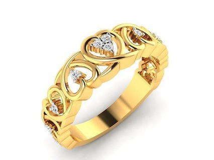 Ring 8181 Gold Ringe Diamant Schmuck Sterling Juwel Platin Herz Hochzeit Engagement druckbar wertvoll Luxus Silber 3d print model - Mito3D
