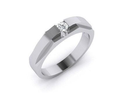 yüzük 8291 yüzükler sterlin yazdırılabilir düğün mücevher gümüş elmas nişan takı grup Solitaire platin parlak beyaz 3d print model - Mito3D