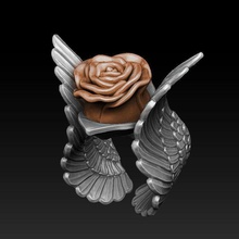 ring - rose jewellerychallenge jewellery wings jewelry rings 3d print model - Mito3D