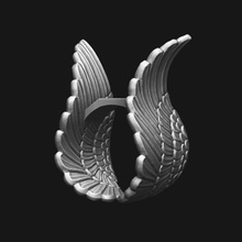 ring - wings jewelry beuty printable band rings 3d print model - Mito3D