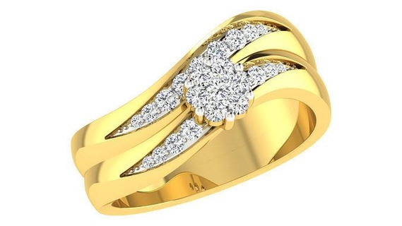Ring 00024 Schmuck Gold Silber druckbar Diamant Juwel Hochzeit Engagement Sterling Mode Platin Halskette brillant Schönheit Ringe 3d print model - Mito3D