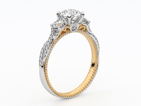 ring 001 gold silber diamant druckbar engagement schmuck ringe 3d print model - Mito3D