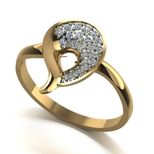 ring 0015 jewelry gold gem diamond jewellery jewel printable rings 3d print model - Mito3D