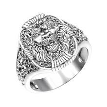 ring 001 lion jewelry jewel gold silver platinum jewellery 3d leo stl lev gift first model biker mens sculp gothic animal man rings 3d print model - Mito3D