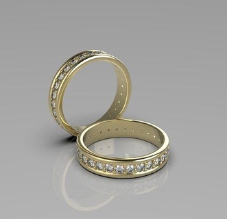 yüzük 002 takı altın yazdırılabilir gümüş mücevher sterlin yüzükler parlak nişan düğün elmas 3d print model - Mito3D