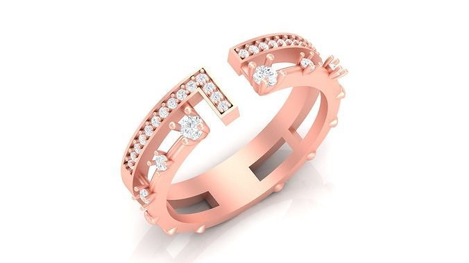 bague 002 bijoux anneaux diamant gemme bijou or argent engagement mariage mode blanc brillant engagem solitaire 3D print model - Mito3D