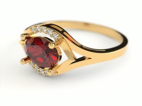 ring 0027 jewelry printable gem fashion precious brilliant diamond gold beauty rings 3d print model - Mito3D