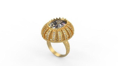 Ring 002 Gold Juwel Schmuck Silber druckbar Diamant Frau Mode Hochzeit Solitär Saphir Rubin Liebe Ringe 3d print model - Mito3D