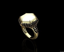 ring 004 jewelry gold sterling engagement printable rings 3d print model - Mito3D
