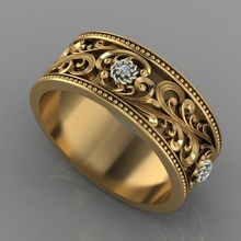anillo 0057 la joyería de oro el diamante plata gem joya boda imprimible los anillos 3d print model - Mito3D