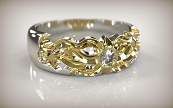 0116 yüzük takı moda mücevher elmas altın cad nişan yazdırılabilir düğün güzellik platin Gümüş 3d print model - Mito3D