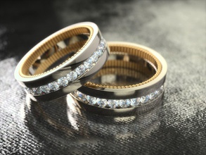 bague 0127 - toutes les tailles de l'anneau bijoux anneau mode engagem en diamant or l'engagement mariage le imprimable beauté cad rhino anneaux 3d print model - Mito3D