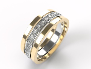anel 0147 joalheria ouro diamante imprimível jóias Casamento noivado moda brilhante beleza roupa vintag argolas 3d print model - Mito3D
