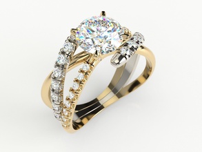 ring 0149 jewelry precious luxury platinum shining engagement gold printable brilliant diamond fashion beauty brillant rings 3d print model - Mito3D