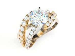 Ring 0151 wertvoll Schmuck Platin Luxus leuchtenden Mode Gold Zubehörteil druckbar Diamant brillant Juwel Schönheit Kleidung Ringe 3d print model - Mito3D