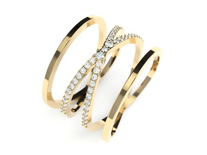 bague 0155 bijoux or platine luxe précieux accessoire imprimable diamant mode brillant doigt gemme argent anneaux 3d print model - Mito3D