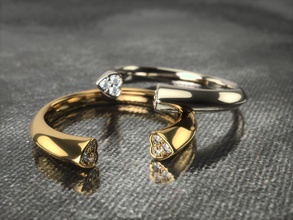 anello 0157 gioielli moda di diamanti engagem stampabile oro diamante e bellezza fidanzamento cuore amore anelli 3d print model - Mito3D