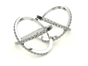 anello 0160 gioielli moda stampabile abbigliamento di diamanti golg prototipazione croce anelli 3d print model - Mito3D