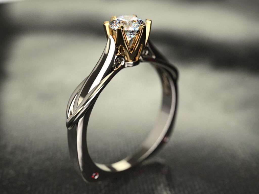 bague 0170 bijoux de l'anneau imprimable l'engagement en diamant anneau mode brillant beauté or vintag les anneaux 3D print model - Mito3D