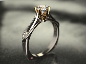 anillo 0170 la joyería imprimible compromiso de diamante moda brillante y belleza oro diamant vintag los anillos 3d print model - Mito3D