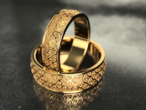 ring 0194 jewelry jewellery prototyping fashion gold printable engagement wedding rings 3d print model - Mito3D