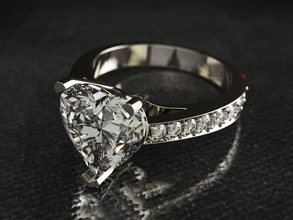 bague 0195 bijoux de l'anneau le prototypage anneau mode en or imprimable diamant gem foyer engagment solitaire les anneaux 3d print model - Mito3D
