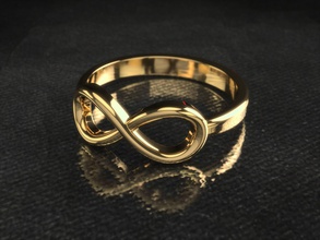anello di 0203 gioielli moda oro lusso stampabile infinito amore anelli 3d print model - Mito3D